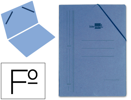 CARPETA LIDERPAPEL GOMAS FOLIO SENCILLA CARTON COMPACTO AZUL