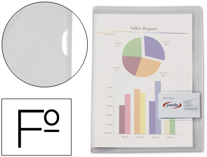 CARPETA DOSSIER UERO PLASTICO PARDO FOLIO TRANSPARENTE