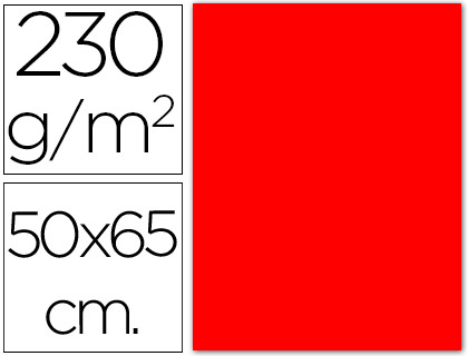 CARTULINA FLUORESCENTE ROJA 50X65 CM 230 GR