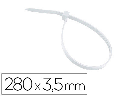 BRIDA 3M PARA INTERIOR BLANCA 280X3,5 MM BOLSA DE 100 UNIDADES