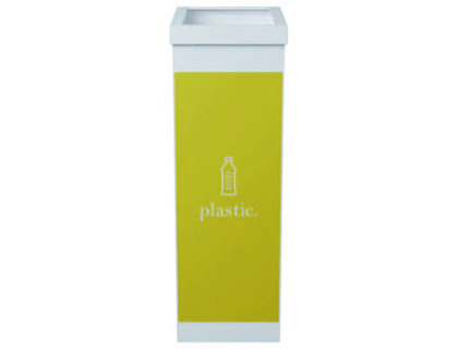 CONTENEDOR PAPELERA RECICLAJE PAPERFLOW CON TAPA POLIESTIRENO PARA PLASTICOS 60 L 76X36,3X26,3 CM