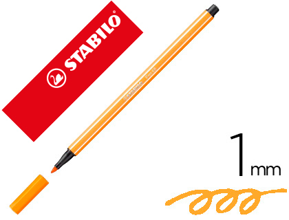 ROTULADOR STABILO ACUARELABLE PEN 68 BERMELLON PALIDO PUNTA GRUESA 1MM