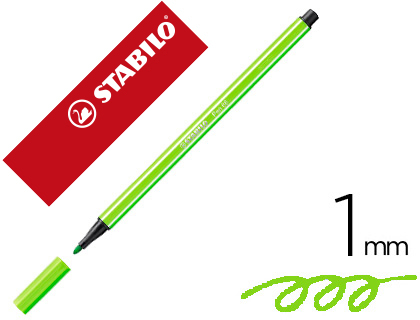 ROTULADOR STABILO ACUARELABLE PEN 68 VERDE PRADO PUNTA GRUESA 1MM