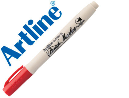 ROTULADOR ARTLINE SUPREME BRUSH PINTURA BASE DE AGUA PUNTA TIPO PINCEL TRAZO VARIABLE ROJO