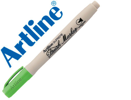 ROTULADOR ARTLINE SUPREME BRUSH PINTURA BASE DE AGUA PUNTA TIPO PINCEL TRAZO VARIABLE VERDE AMARILLENTO