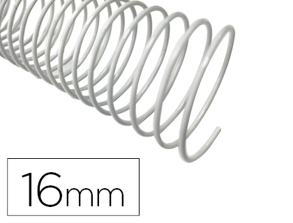 ESPIRAL METALICO Q-CONNECT BLANCO 64 5:1 16MM 1,2MM CAJA DE 100 UNIDADES