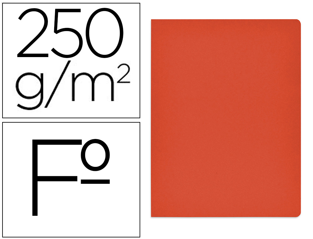 SUBCARPETA CARTULINA GIO SIMPLE INTENSO FOLIO ROJO 250G/M2