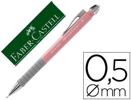 PORTAMINAS FABER CASTELL 0,5 MM APOLLO RETRACTIL COLOR ROSA CLARO