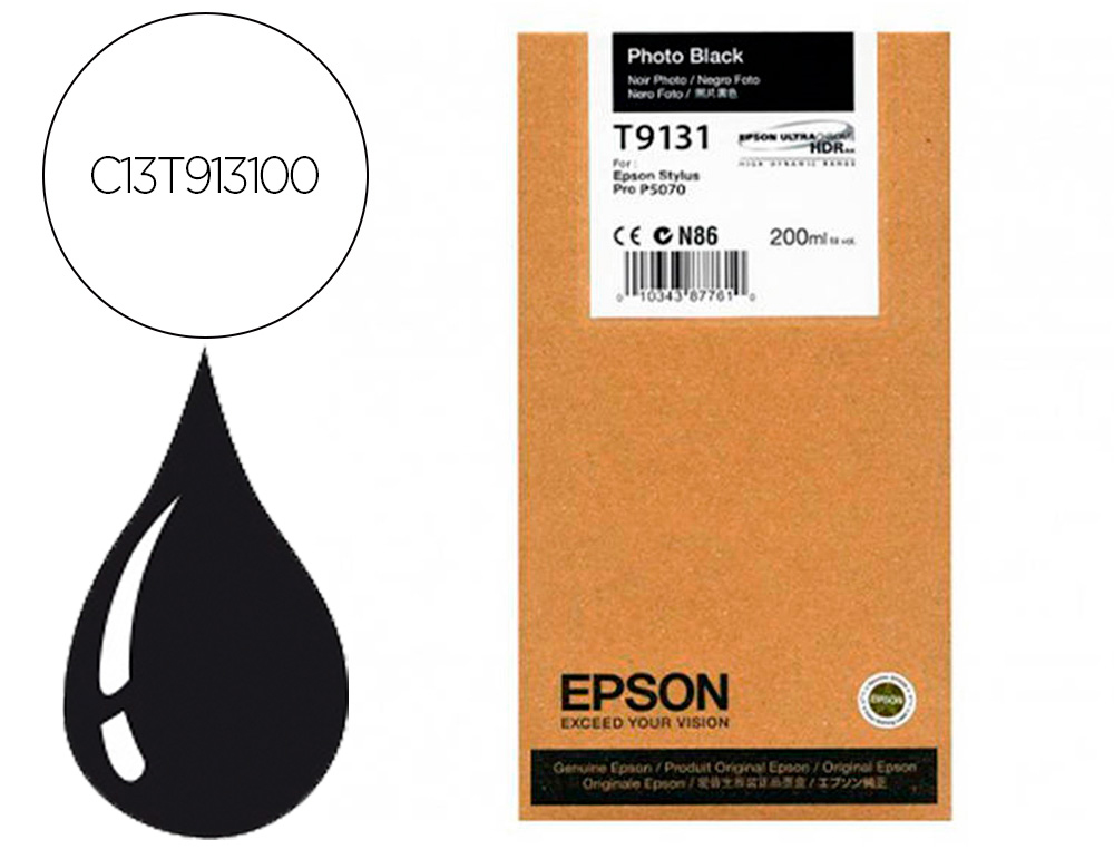 INK-JET EPSON T9131 PHOTO NEGRO INK 200ML