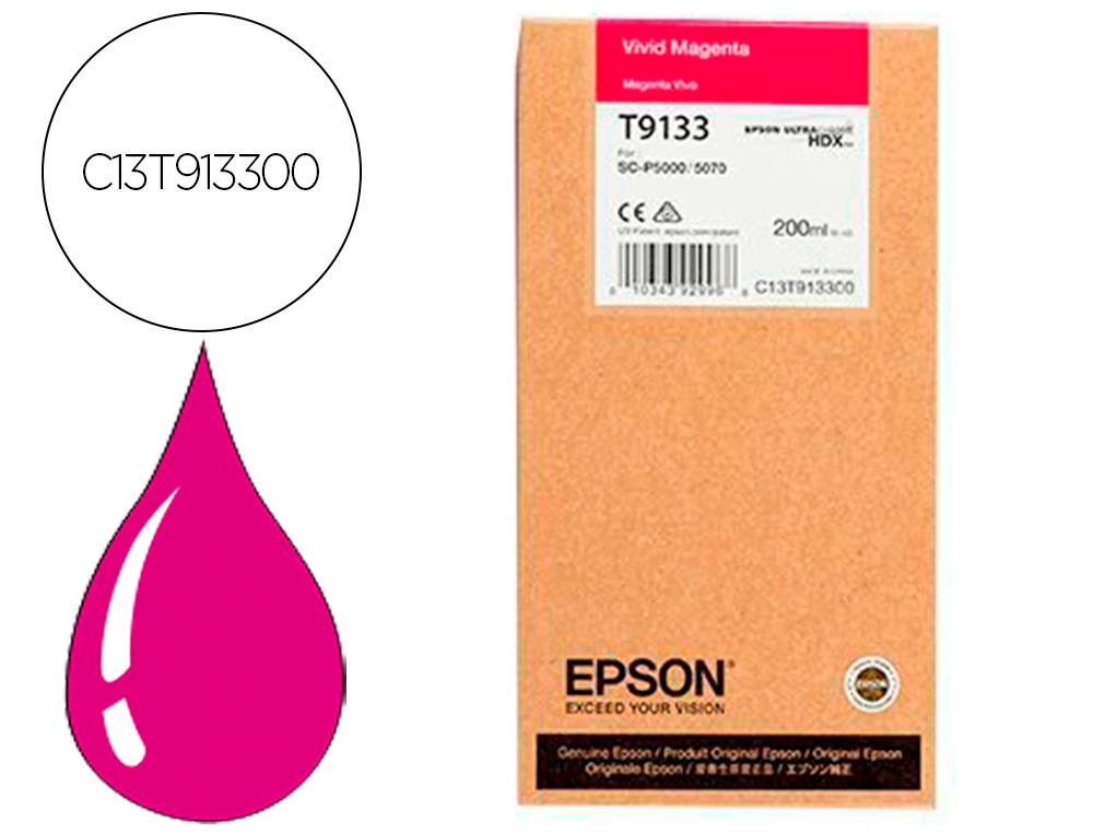 INK-JET EPSON T9133 VIVID MAGENTA INK 200ML