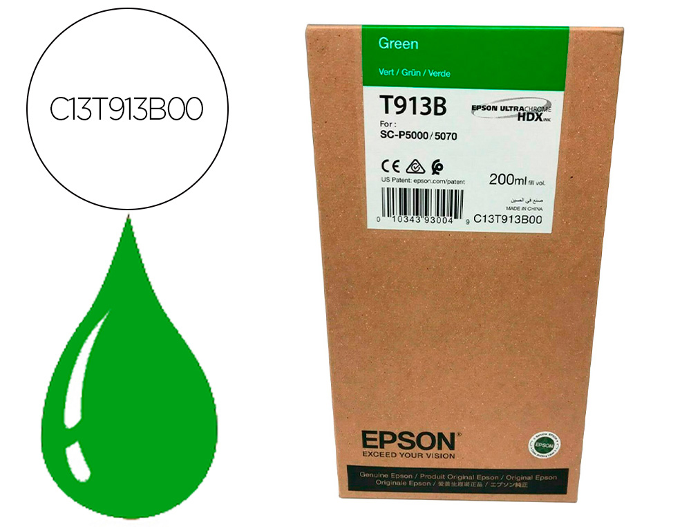 INK-JET EPSON T913B GREEN INK 200ML