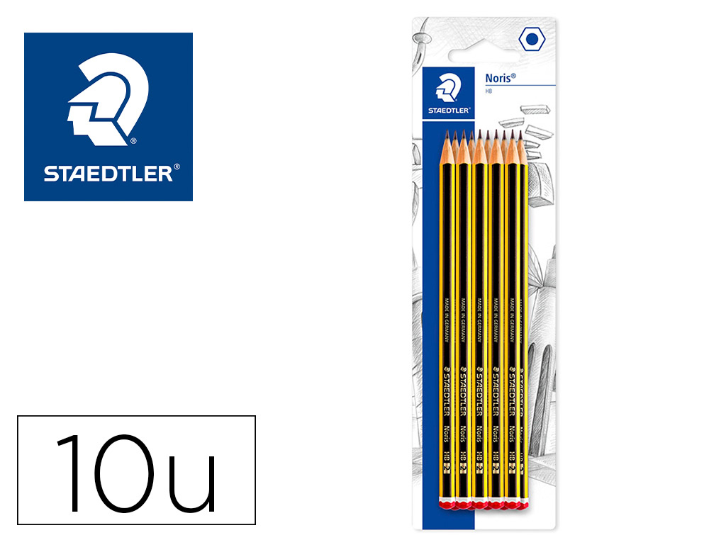 LAPICES DE GRAFITO STAEDTLER NORIS N.2 HB BLISTER DE 10 UNIDADES