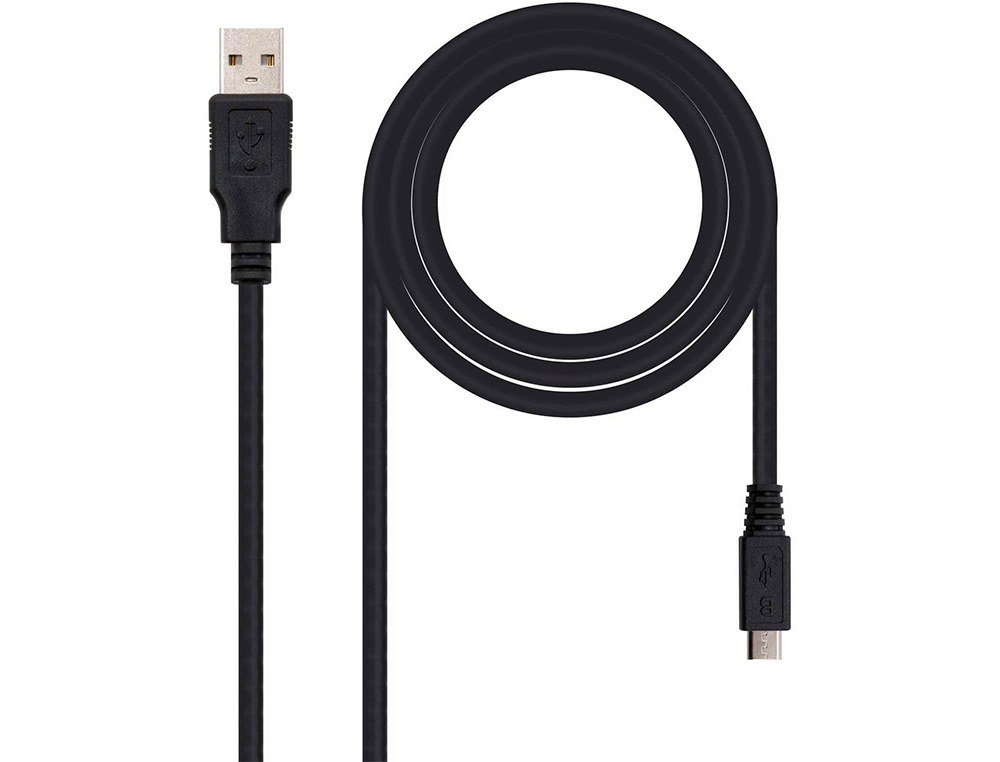 CABLE USB NANOCABLE 2.0 TIPO A/M-MICRO USB B/M COLOR NEGRO LONGITUD 1,8 M