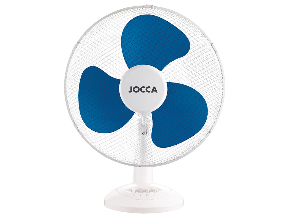 VENTILADOR DE SOBREMESA JOCCA 3 VELOCIDADES 40 W SISTEMA OSCILACION Y CABEZAL BASCULANTE DIAMETRO 300 MM