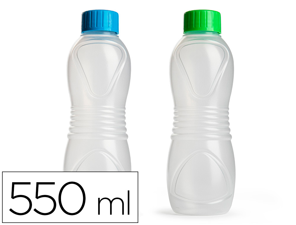 BOTELLA PLASTICFORTE SPORT 100% RECICLABLE CON TAPON DE ROSCACAPACIDAD 550 ML 70X70X210 MM