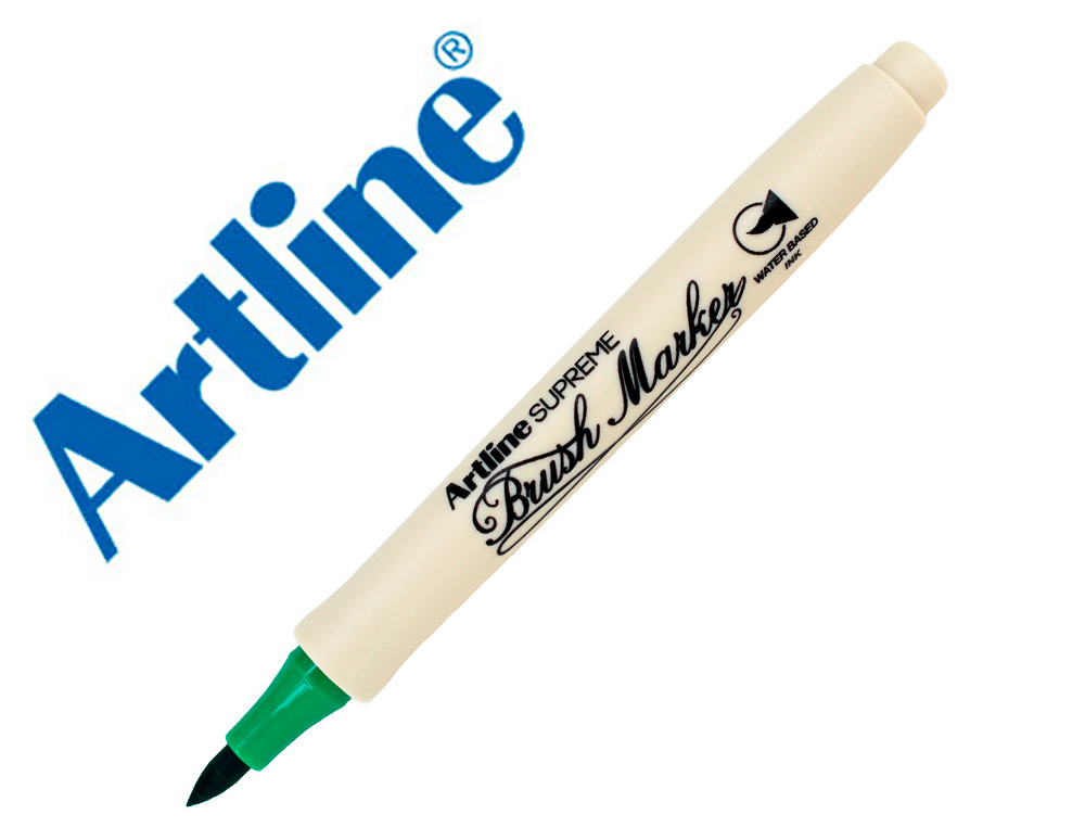 ROTULADOR ARTLINE SUPREME BRUSH EPFS PINTURA BASE DE AGUA PUNTA TIPO PINCEL TRAZO FINO VERDE