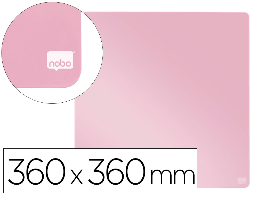 PIZARRA NOBO MAGNETICA PARA EL HOGAR COLOR ROSA 360X360 MM