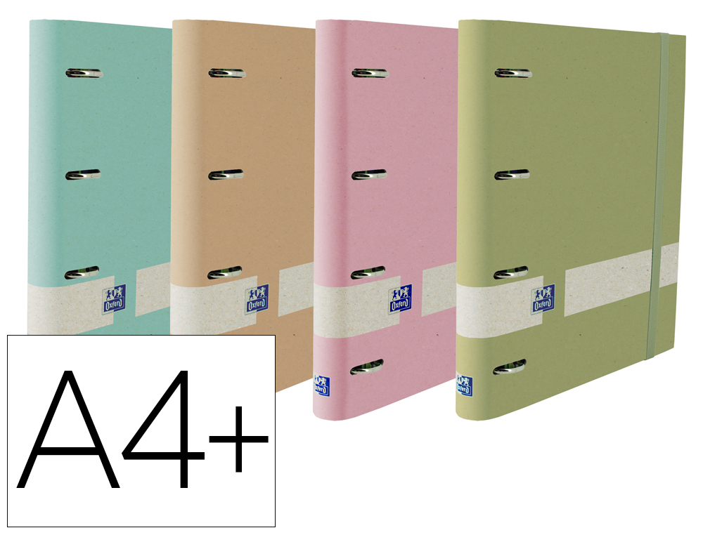 CARPETA CON RECAMBIO OXFORD EUROPEANBINDER NATURE DIN A4+ CUADRO 5X5 COLORES PASTEL SURTIDOS