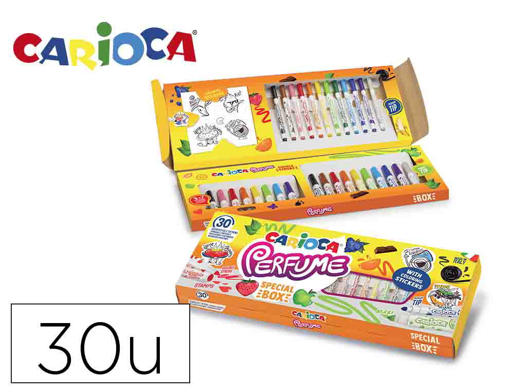 ROTULADOR CARIOCA PERFUME CAJA 30 UNIDADES COLORES SURTIDOS