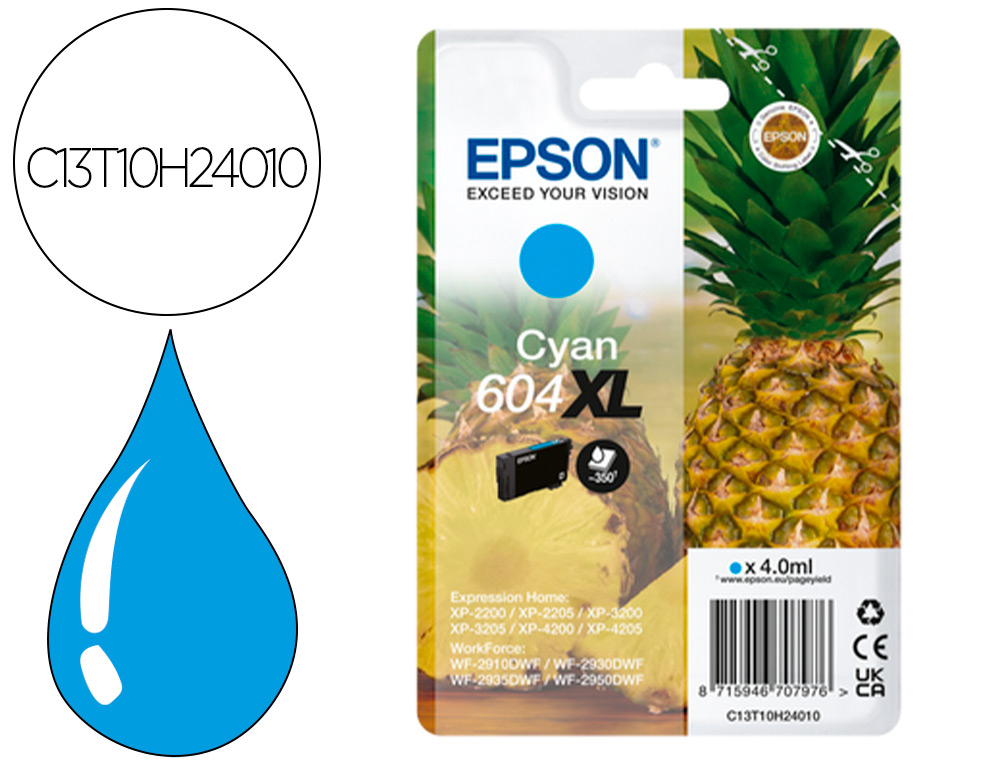 INK-JET EPSON 604XL EXPRESSION HOME XP-2200 / 2205 / 3200 / 3205 / 4200 / 4205 / WF-2910 SERIES COLOR