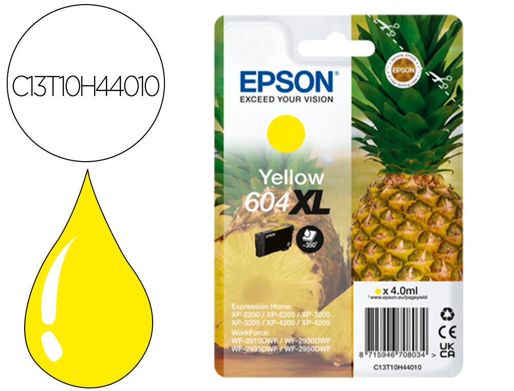 INK-JET EPSON 604XL EXPRESSION HOME XP-2200 / 2205 / 3200 / 3205 / 4200 / 4205 / WF-2910 SERIES COLOR