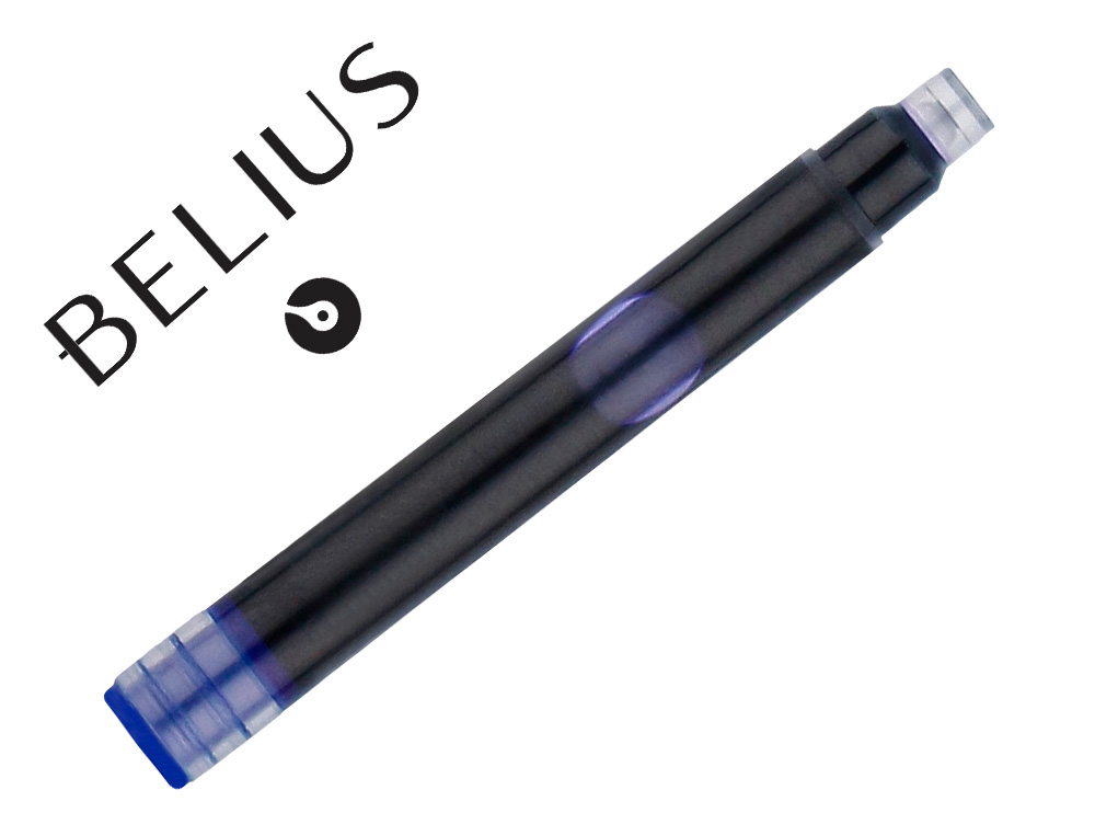 TINTA ESTILOGRAFICA BELIUS AZUL CAJA 6 CARTUCHOS