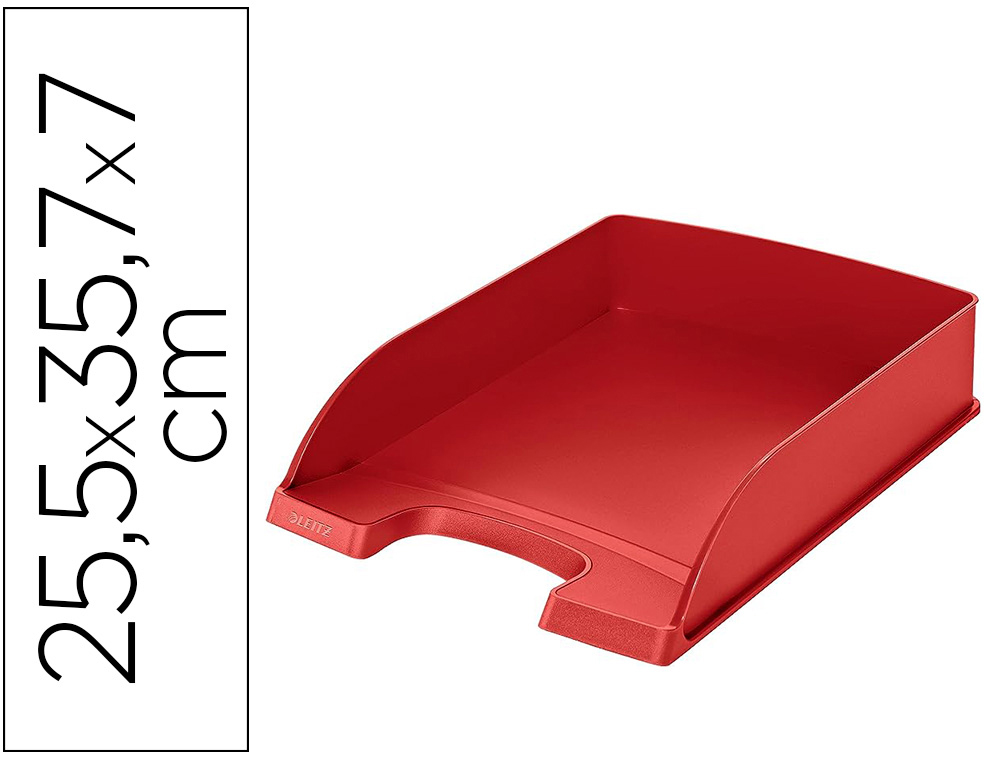 BANDEJA SOBREMESA PLASTICO LEITZ RECYCLE ROJO 255X357X70 MM