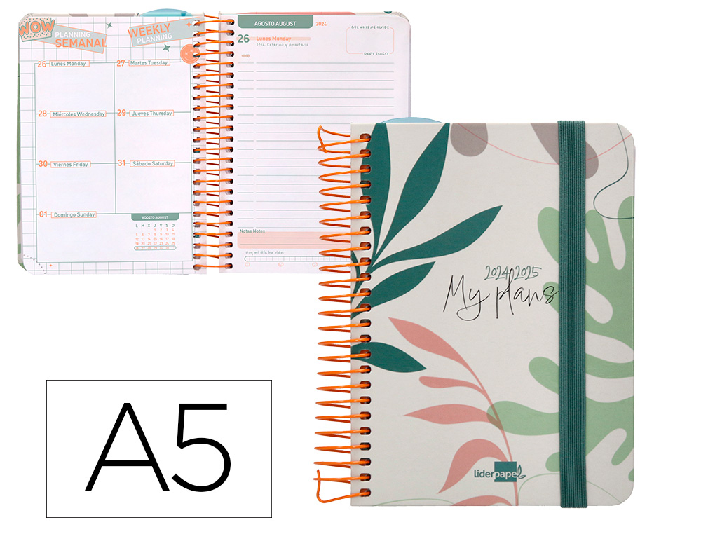 AGENDA ESCOLAR LIDERPAPEL AO 24 - 25 CURSO CLASSIC MY PLANS NATURE DA PGINA A6