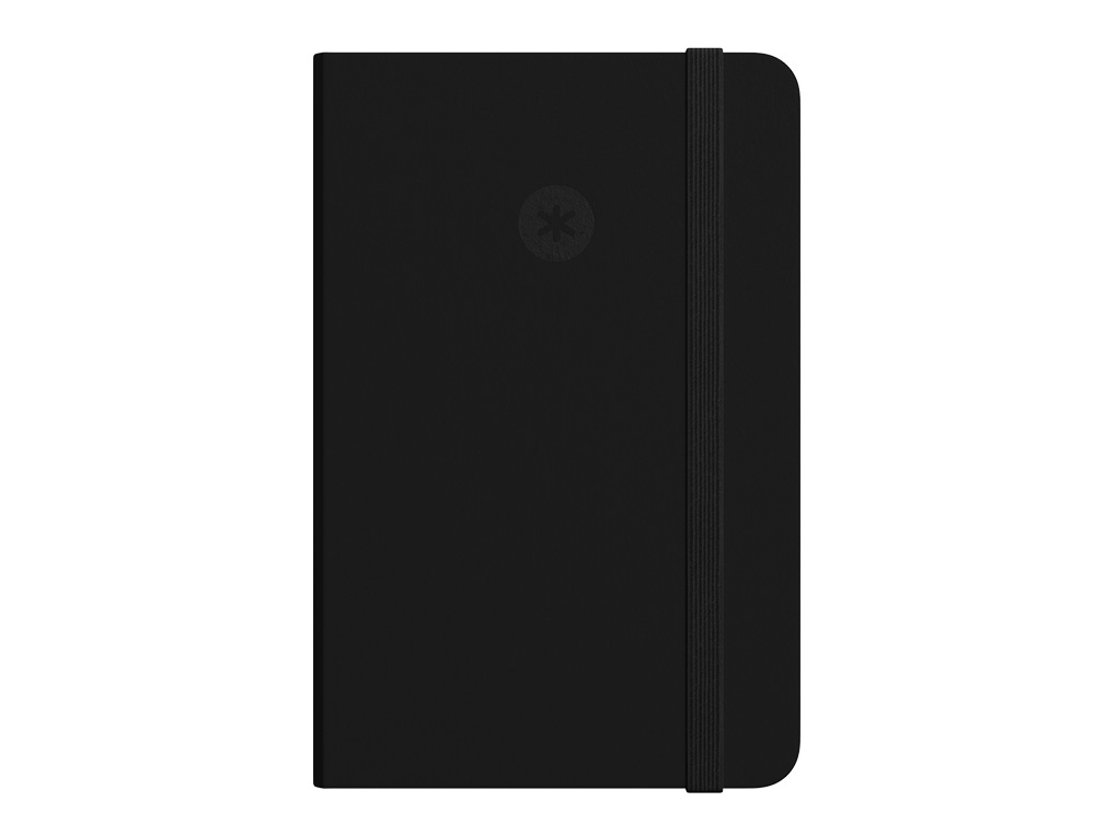 CUADERNO CON GOMILLA ANTARTIK NOTES TAPA DURA A5 HOJAS LISAS NEGRO 100 HOJAS 80 GR FSC