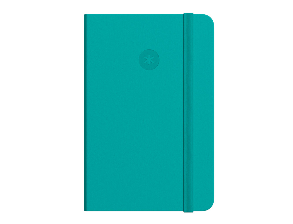 CUADERNO CON GOMILLA ANTARTIK NOTES TAPA DURA A5 HOJAS PUNTOS TURQUESA 100 HOJAS 80 GR FSC