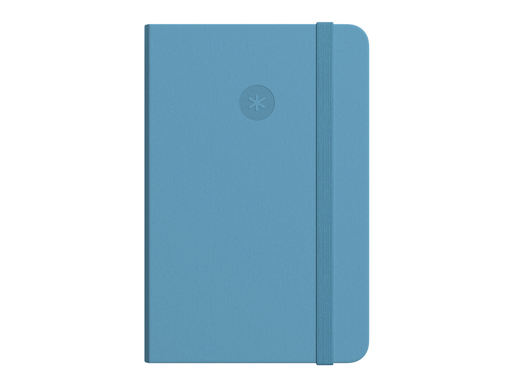 CUADERNO CON GOMILLA ANTARTIK NOTES TAPA DURA A4 HOJAS LISAS AZUL CLARO 100 HOJAS 80 GR FSC