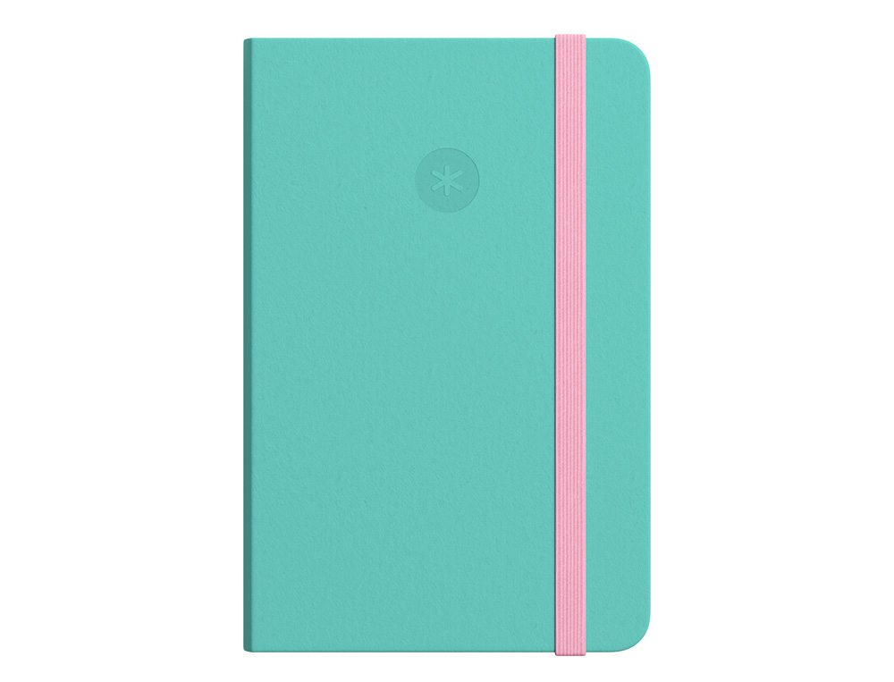 CUADERNO CON GOMILLA ANTARTIK NOTES TAPA DURA A4 HOJAS PUNTOS ROSA Y TURQUESA 100 HOJAS 80 GR FSC