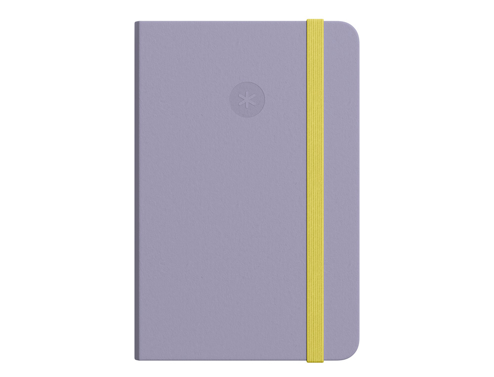 CUADERNO CON GOMILLA ANTARTIK NOTES TAPA DURA A4 HOJAS LISAS MORADO Y AMARILLO 100 HOJAS 80 GR FSC