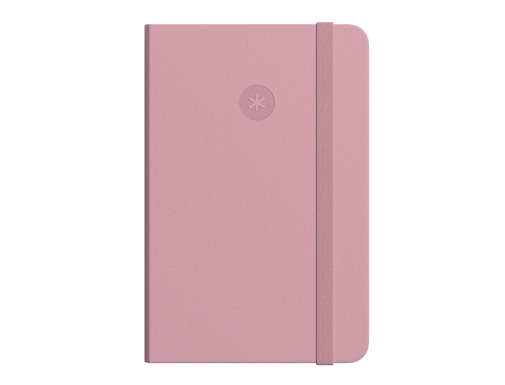 CUADERNO CON GOMILLA ANTARTIK NOTES TAPA BLANDA A5 HOJAS PUNTOS ROSA PASTEL 80 HOJAS 80 GR FSC