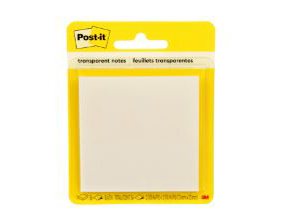 BLOC DE NOTAS ADHESIVAS QUITA Y PON POST-IT 600 TRANSPARENTE 73X73 MM CON 36 HOJAS