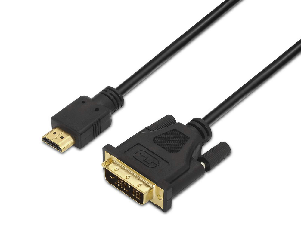 CABLE AISENS DVI A HDMI DVI18+1/M-HDMI A/M FULL HD COLOR NEGRO LONGITUD 1,8 M