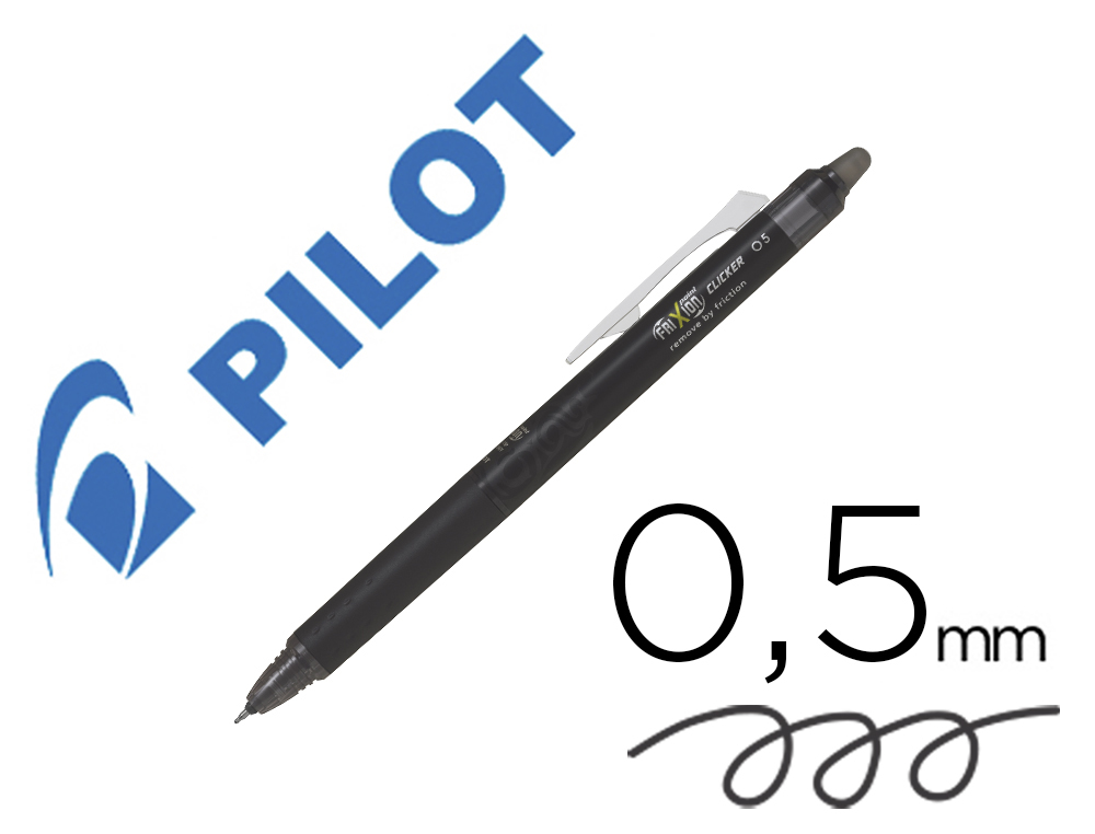 BOLIGRAFO PILOT FRIXION POINT CLICKER BORRABLE 0,5 MM NEGRO