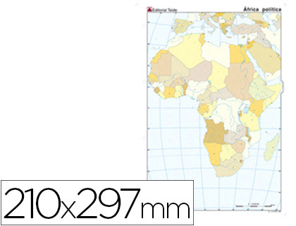 MAPA MUDO COLOR DIN A4 AFRICA POLITICO