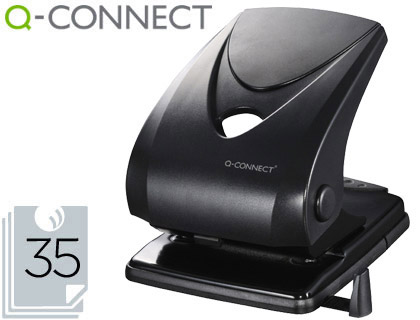 TALADRADOR Q-CONNECT KF01236 2 TALADROS COLOR NEGRO ABERTURA 3,5 MM CAPACIDAD 40 HOJAS