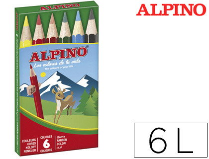 LAPICES DE COLORES ALPINO 651 CAJA DE 6 COLORES CORTOS