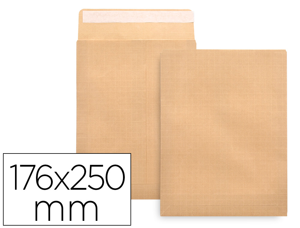 SOBRE LIDERPAPEL BOLSA N.14 KRAFT B5 176X250 MM TIRA DE SILICONA CAJA DE 500 UNIDADES