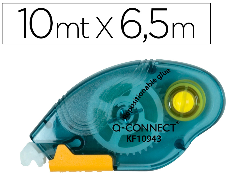 PEGAMENTO Q-CONNECT ROLLER COMPACT REMOVIBLE 6,5 MM DE ANCHO X 10 MT UNIDAD