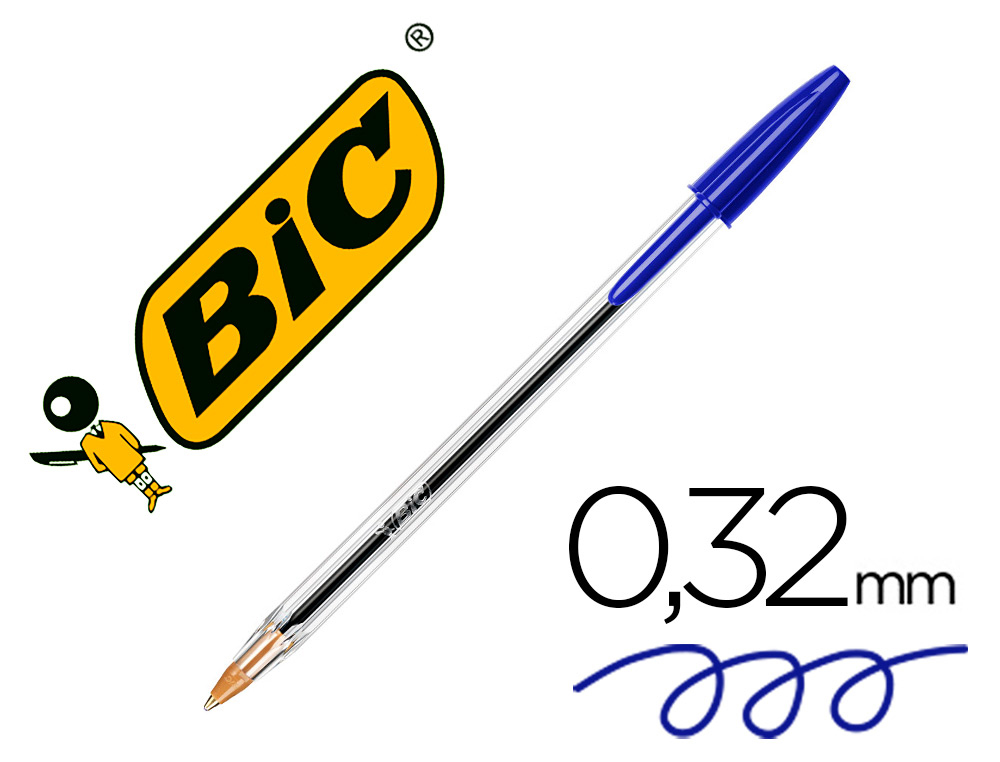 BOLIGRAFO BIC CRISTAL ORIGINAL BOLSA DE 5 UNIDADES AZULES