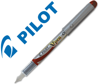 PLUMA PILOT V PEN SILVER DESECHABLE ROJO SVP-4WR