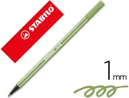 ROTULADOR STABILO ACUARELABLE PEN 68 VERDE HOJA PUNTA GRUESA 1MM