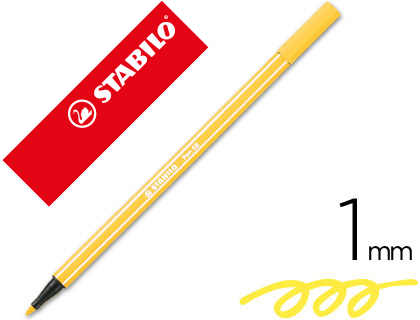 ROTULADOR STABILO ACUARELABLE PEN 68 AMARILLO LIMON PUNTA GRUESA 1MM