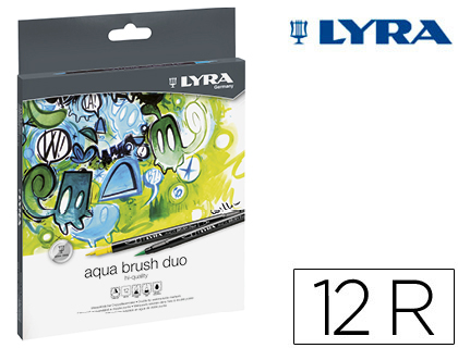 ROTULADOR LYRA AQUA BRUSH DUO CAJA DE 12 COLORES