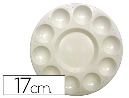 PALETA PLASTICO ARTIST CIRCULAR CON 10 HUECOS TAMAO 17CM