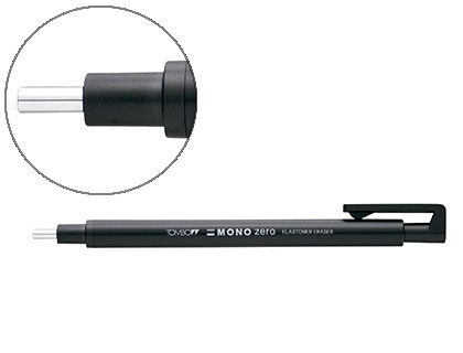 PORTAGOMAS TOMBOW CON CLIP PUNTA GOMA NEGRA REDONDA 2,3 MM DIAMETRO COLOR NEGRO