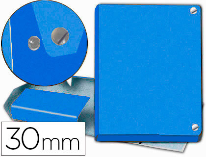 CARPETA PROYECTOS PARDO FOLIO LOMO 30 MM CARTON FORRADO AZUL CON BROCHE